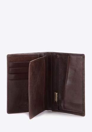 Męski portfel skórzany z podzielonym wnętrzem, ciemny brąz, 10-1-020-4, Zdjęcie 1