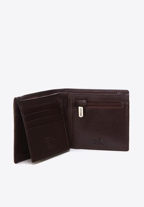 Męski portfel skórzany z przeszyciem, ciemny brąz, 14-1-119-L4, Zdjęcie 4