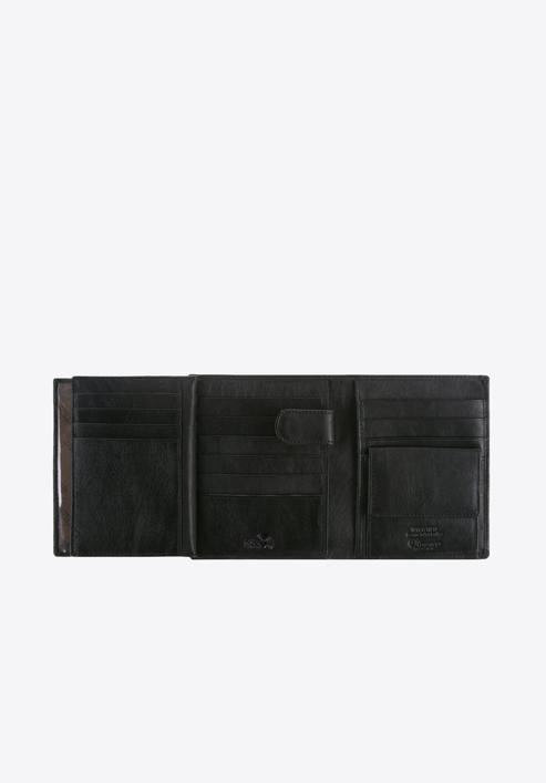 Męski portfel skórzany z przezroczystą przegródką, czarny, 14-1-615-L11, Zdjęcie 3