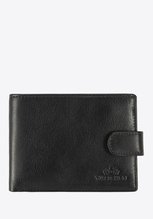 Męski portfel skórzany z przezroczystym panelem, czarny, 14-1-038-L41, Zdjęcie 1