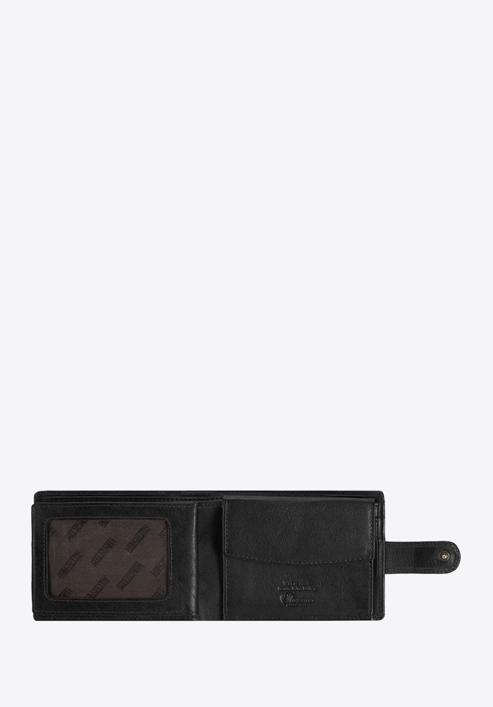 Męski portfel skórzany z przezroczystym panelem, czarny, 14-1-038-L41, Zdjęcie 3