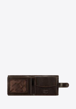 Męski portfel skórzany z przezroczystym panelem, brązowy, 14-1-038-L41, Zdjęcie 1