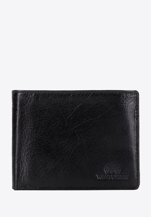 Męski portfel skórzany z rozkładanym panelem, czarny, 21-1-046-10, Zdjęcie 1