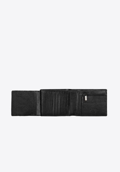 Męski portfel skórzany z rozkładanym panelem, czarny, 21-1-262-10, Zdjęcie 3