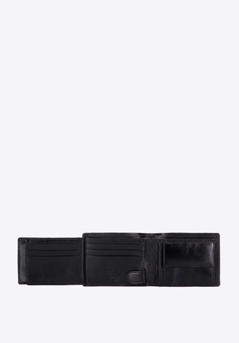 Męski portfel skórzany z rozkładanym panelem, czarny, 21-1-046-10, Zdjęcie 4