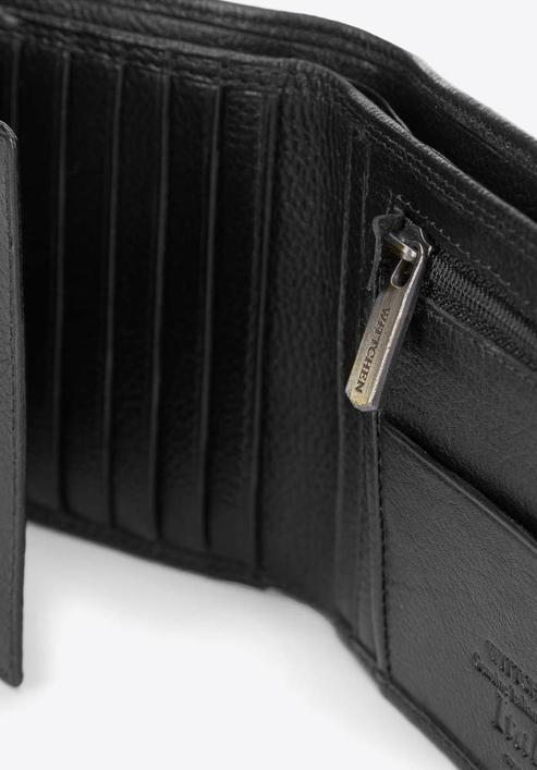 Męski portfel skórzany z rozkładanym panelem, czarny, 21-1-262-10L, Zdjęcie 5