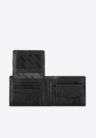 Męski portfel skórzany z wykładanym panelem, czarny, 21-1-039-10L, Zdjęcie 1