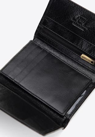Męski portfel skórzany z wysuwanym panelem, czarno-złoty, 21-1-018-10, Zdjęcie 1