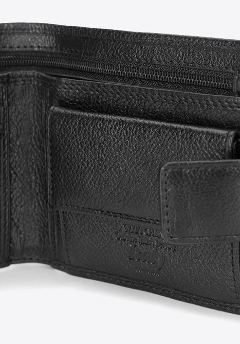 Męski portfel skórzany z zapięciem na napę, czarny, 21-1-270-10L, Zdjęcie 5