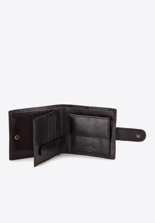 Męski portfel skórzany zapinany, czarny, 10-1-125-1, Zdjęcie 1