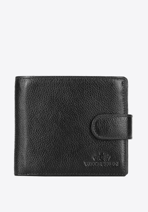 Męski portfel skórzany zapinany na napę, czarny, 21-1-125-10L, Zdjęcie 1