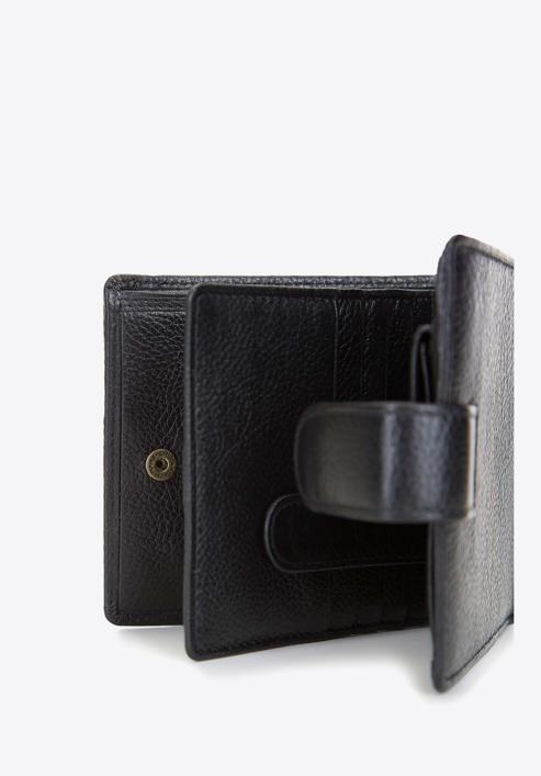 Men's leather press stud wallet, black, 21-1-125-40, Photo 4