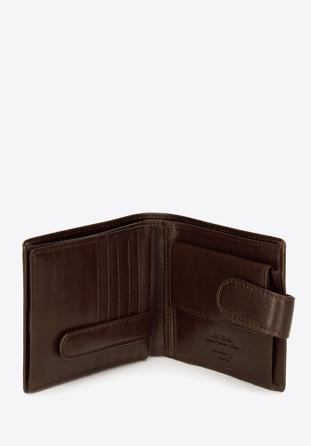Męski portfel skórzany zapinany na napę, brązowy, 21-1-125-40, Zdjęcie 1