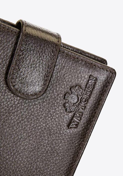 Men's leather press stud wallet, dark brown, 21-1-125-40, Photo 6