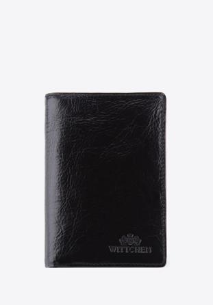 Męski portfel skórzany zapinany na zatrzask, czarny, 21-1-008-10, Zdjęcie 1