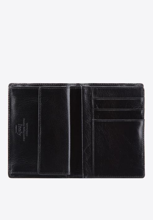 Męski portfel skórzany zapinany na zatrzask, czarny, 21-1-008-10, Zdjęcie 3