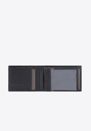 Męski portfel ze skóry bez zapięcia poziomy, czarno-szary, 26-1-425-18, Zdjęcie 1