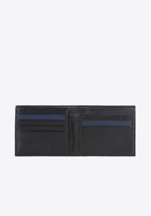 Męski portfel ze skóry bez zapięcia poziomy, czarno-granatowy, 26-1-426-1N, Zdjęcie 1