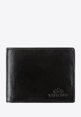 Męski portfel skórzany z miejscem na bilon, czarny, 21-1-271-10, Zdjęcie 1