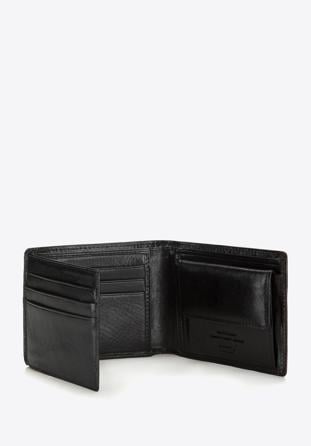 Męski portfel skórzany z miejscem na bilon czarny