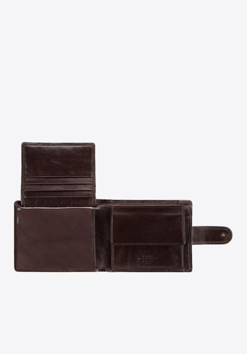 Męski portfel ze skóry poziomy, ciemny brąz, 10-1-120-4, Zdjęcie 3