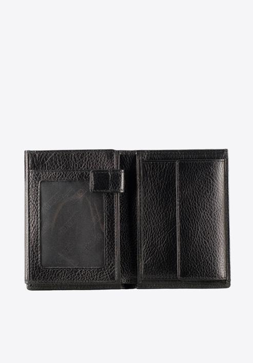 Męski portfel skórzany z wytłoczonym logo, czarny, 21-1-265-10, Zdjęcie 2