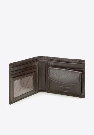 Męski portfel ze skóry stębnowany, brązowy, 22-1-173-4, Zdjęcie 1