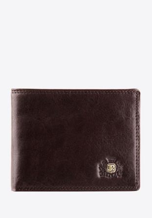 Męski portfel ze skóry z herbem bez zapięcia, brązowy, 39-1-169-3, Zdjęcie 1