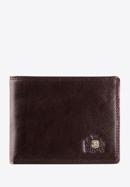 Męski portfel ze skóry z herbem bez zapięcia, brązowy, 39-1-169-1, Zdjęcie 1