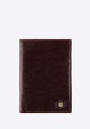 Męski portfel ze skóry z herbem bez zapięcia, brązowy, 39-1-321-1, Zdjęcie 1