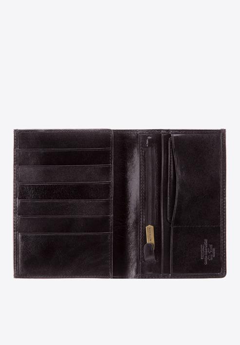 Męski portfel ze skóry z herbem bez zapięcia, czarny, 39-1-321-1, Zdjęcie 2
