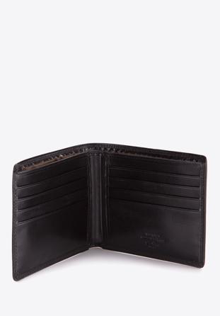 Męski portfel ze skóry z herbem bez zapięcia, czarny, 39-1-169-1, Zdjęcie 1