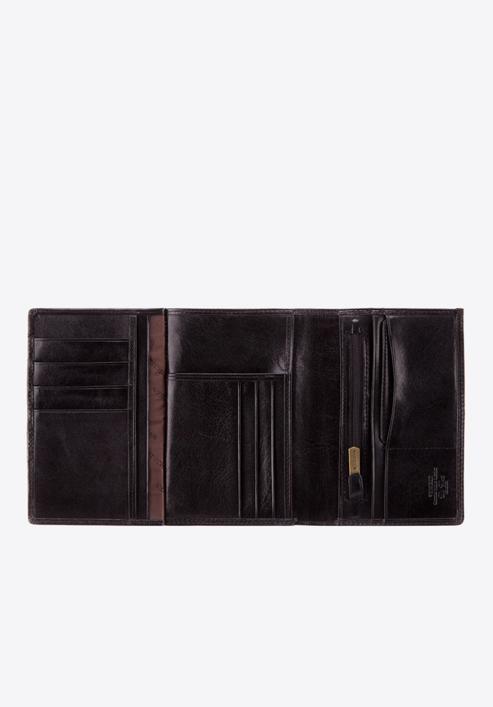 Męski portfel ze skóry z herbem bez zapięcia, czarny, 39-1-321-1, Zdjęcie 3