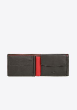 Men's leather wallet, black-red, 21-1-491-13, Photo 1