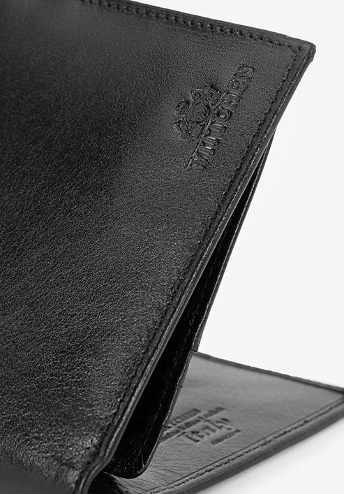 Men's leather wallet with fold-out panel, black, 21-1-040-10, Photo 8