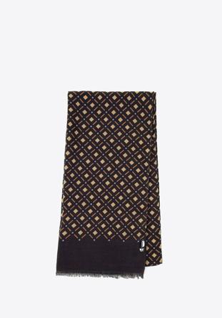 Men’s geometric-patterned scarf, graphite-beige, 98-7M-X01-X2, Photo 1