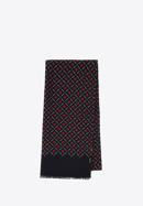 Men’s geometric-patterned scarf, black-burgundy, 98-7M-X01-X2, Photo 1