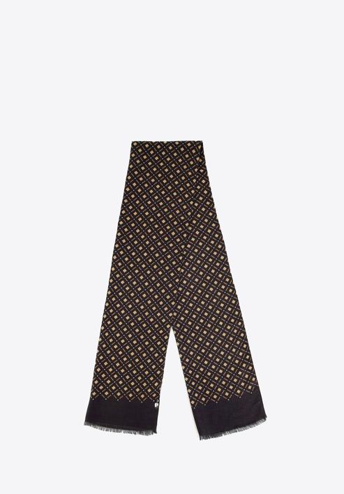 Men’s geometric-patterned scarf, graphite-beige, 98-7M-X01-X2, Photo 2