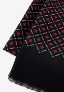 Men’s geometric-patterned scarf, black-burgundy, 98-7M-X01-X2, Photo 3