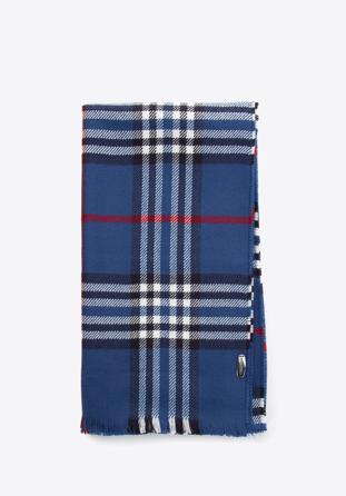 Men's checked scarf, blue-white, 97-7M-X07-X2, Photo 1