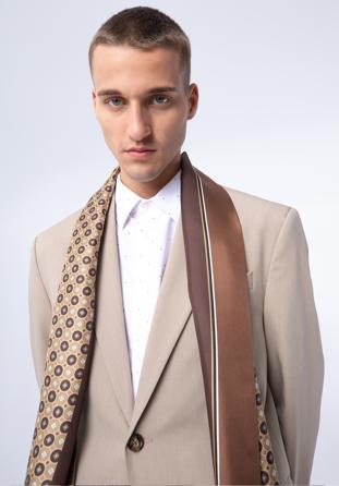 Men’s scarf, brown-beige, 97-7M-S01-X5, Photo 1