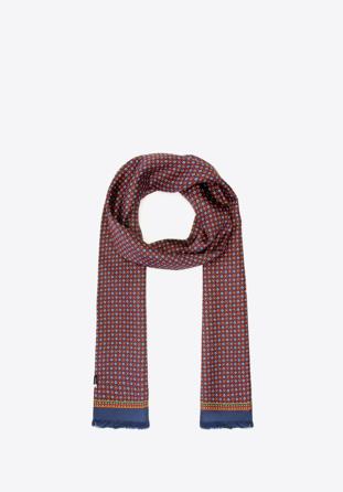 MEN'S SCARF, red-navy blue, 91-7M-S42-X1, Photo 1