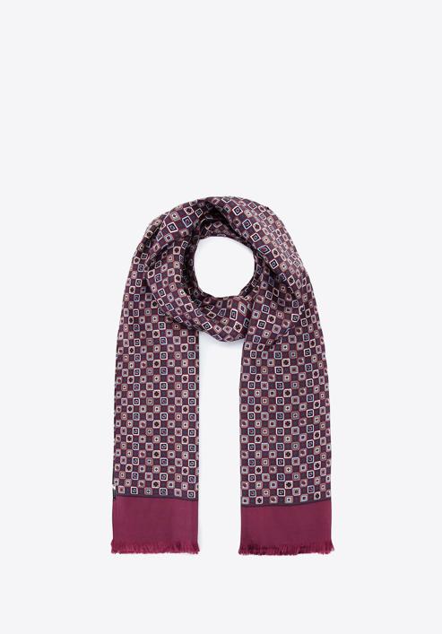 Men's silk scarf, violet-grey, 93-7M-S41-1, Photo 2