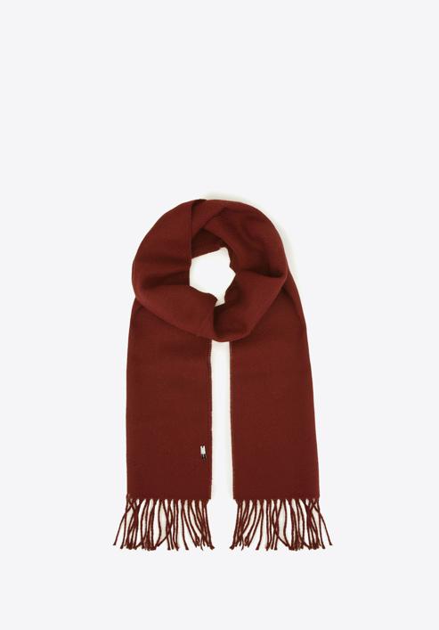 Men's fringe scarf, burgundy, 91-7M-X02-X3, Photo 2