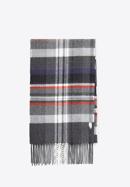 Men's checked scarf, grey-red, 97-7M-X04-X1, Photo 1