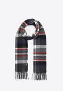 Men's checked scarf, grey-red, 97-7M-X04-X3, Photo 2
