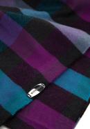 Męski szalik w kratę prosty, szaro-fioletowy, 97-7D-X14-X1, Zdjęcie 3