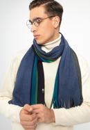Men's striped scarf, grey-blue, 97-7M-X09-X3, Photo 15