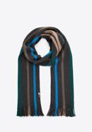 Men's striped scarf, brown-blue, 97-7M-X09-X3, Photo 2
