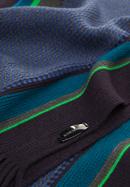 Męski szalik w paski, szaro-niebieski, 97-7M-X09-X2, Zdjęcie 3